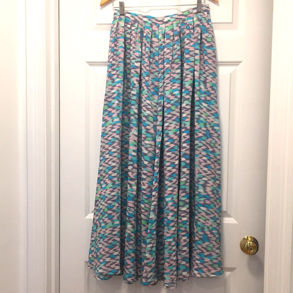 Silk print maxi skirt